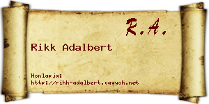 Rikk Adalbert névjegykártya